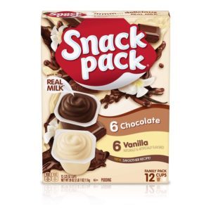 snack pack chocolate and vanilla pudding cups family pack, 12 count