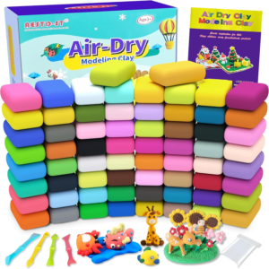 air dry clay 66 colors modeling clay for kids diy molding kit with sculpting tools non sticky soft super light arts and crafts gift