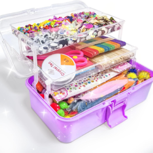 linaye 3000pcs arts and crafts supplies kit for kids, all in one diy craft box kits, craft supplies set include pompoms